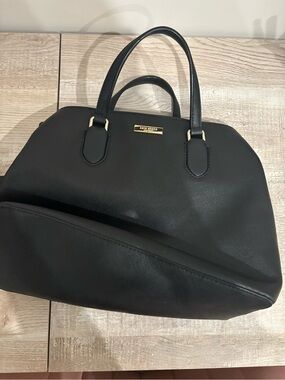 kate spade Black Saffiano Dome Satchel with Gold Hardware